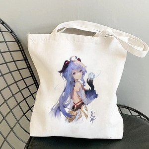 Sac fourre-tout tendance en toile imprimée <span class=keywords><strong>Shenhe</strong></span> <span class=keywords><strong>Genshin</strong></span> <span class=keywords><strong>Impact</strong></span>, sac à bandoulière, pour le commerce transfrontalier - En stock. - Product Image 3