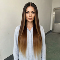 Perruque Lace Front HD 5*5 360 en Cheveux Humains Naturels Balayage Lisse, Nœuds Pré-Décolorés, Couleur Personnalisable, Haute Densité