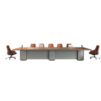 Table de réunion moderne, longue et rectangulaire, en MFC, table de conférence en bois massif