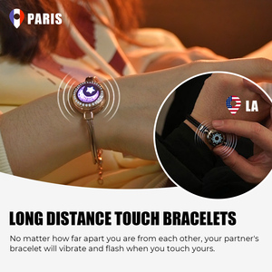 Pulseras Inteligentes para Parejas <span class=keywords><strong>TOTWOO</strong></span>, Diseño de Sol y Luna con Cadena de Serpiente de Circonio, Vibración, Iluminación Táctil, Bluetooth, Regalo para Larga Distancia - Product Image 4