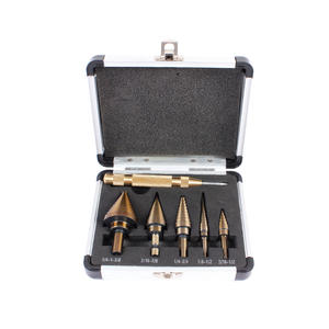 Cross-Border Imperial Step Drill <b>Center</b> <b>Punch</b> Kit Six-Piece Aluminum Box Set Steel Plate Reaming Pagoda Drill Premium Drill Bits - Product Image 1