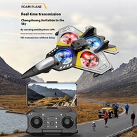 Avion télécommandé 2,4 GHz en mousse EPP, drone RC de voltige avec lumière, planeur RC, batteries et caméra incluses