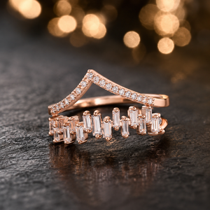 Anello a doppio strato a forma di V in stile coreano per gioielli da dito alla moda da donna - Product Image 6