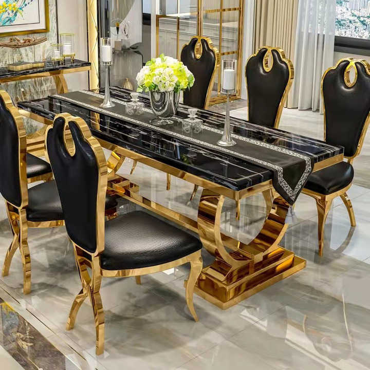 Modern luxury marble dining table set of 6 8 10 seater dining