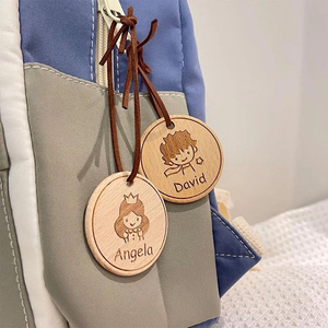 Etichette <span class=keywords><strong>in</strong></span> <span class=keywords><strong>Legno</strong></span> Personalizzate per Bicchieri, Zaini e Pacchetti Scolastici - Ideali per il Ritorno a Scuola - Product Image 3