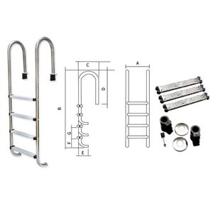 Escalera mecánica de alcantarillado para <span class=keywords><strong>piscina</strong></span>, escalera gruesa de acero inoxidable 304, soporte para el hogar, pasamanos, escalera de escalada, escalera tipo MU - Product Image 5