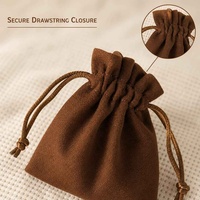 Pochette élégante en velours suédé avec cordon de serrage, personnalisable avec logo imprimé, petite pochette anti-poussière pour bijoux, vente en gros d'usine