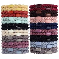 Lot de 12 élastiques à cheveux très élastiques pour femmes, attaches noires pour filles, bracelets en corde à cheveux, accessoires pour dames