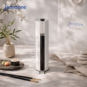 Tube en papier pour sushi à emporter, de qualité alimentaire, tendance, écologique, boîte cylindrique en carton pour sushi, emballage avec bouteille de sauce - Product Image 5