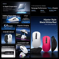 Mouse komputer lampu latar LED tipis 2.4G BT, Mouse komputer nirkabel dengan tiga Mode pengisian daya untuk PC Laptop Gaming PC pengisian daya kustom
