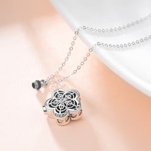 Mode Creatieve 925 Zilveren Gedenkteken Geliefden/Huisdieren Bloem Urn Te Openen Hanger Ketting Souvenir Crematie Sieraden Urn - Product Image 5