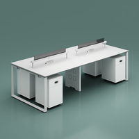 Table de travail modulaire moderne à plan ouvert pour 2 personnes Poste de travail Mobilier de bureau Bureaux pour le personnel