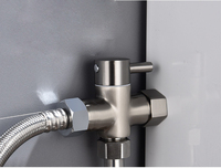 Robinet en T moderne 3 voies pour bidet de salle de bain, adaptateur en T, robinet d'arrêt en laiton, économie d'eau, installation murale