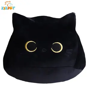 3D Cat Plush Toy Fat Black Cat Stuffed Animal Kitten Soft Funny Creative Toys Interactive Cat Toy