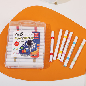 ปากกาอะคริลิคหัวคู่ TopTiger 24 สี แบบทึบแสง สำหรับเด็ก ระบายสี วาดภาพ สร้างสรรค์ DIY ปากกาเขียนแบบ - Product Image 1