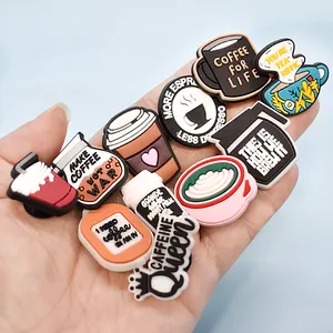 Luxury Pvc Shoe Charms Accessories Coffee Decoration For Shoes And Parts Wholesale Button Style For Clog Use Mexico