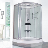 Cabine de douche vapeur électrique 120x120cm avec porte coulissante, plateau quadrant, verre trempé, cadre en alliage d'aluminium, haute qualité, usage hôtelier