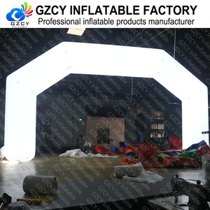 Arco inflable hexagonal con iluminación LED y borde blanco que brilla en <span class=keywords><strong>la</strong></span> oscuridad para maratones nocturnos, eventos al aire libre y publicidad. - Product Image 2