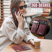 Nouvelle coque magnétique à rabat avec motif animal fait main pour / porte-cartes deux-en-un, housse de protection anti-scannage