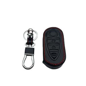 Porte-clés de voiture en cuir à 3 boutons, couverture pour véhicule Alfa Romeo 4C, Mito, Giulietta, Myth 159, GTO, <span class=keywords><strong>GTA</strong></span> - Product Image 1