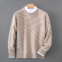 Pull en laine tricoté à col rond pour homme, de haute qualité, à blocs de couleurs, manches longues, mode décontractée automne-hiver