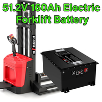 Baterai AGV 51.2V 160Ah, Baterai Forklift Listrik, 6000 Siklus, Baterai Mesin Pembersih Lantai, OEM Custom BMS, Baterai Traksi Siklus Dalam