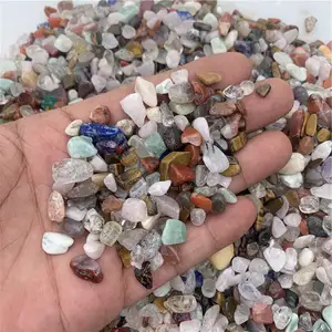 Natural Crystal Polished Stone Mixed Colorful Crystal Quartz Gravel Stone For Fengshui