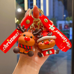 Porte-clés de Noël en PVC, petit chien de dessin animé, pendentif 3D mignon, tendance, pour sac à dos, pour femme - Product Image 2