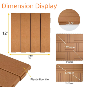 SHENGCHENG - Baldosas de Plástico para Terraza, Interconectables, para Interiores y Exteriores, Baldosas de WPC para Jardín, Baldosas de Madera para Terraza - Product Image 2