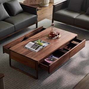 Table basse en bois moderne et simple pour salon, petit appartement, maison de <span class=keywords><strong>location</strong></span> avec espace de rangement - Product Image 4