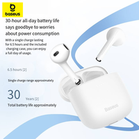Écouteurs sans fil Baseus W04 2023 d'occasion, son stéréo, écouteurs Bluetooth avec suppression du bruit pour le sport, la musique, la salle de sport, l'entraînement