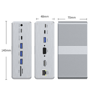 Station d'accueil Type C 13 en 1, adaptateur multiport, 4K HDTV VGA, charge rapide PD, <span class=keywords><strong>Ethernet</strong></span>, audio, lecteur de carte SD TF pour ordinateur portable Mac - Product Image 4