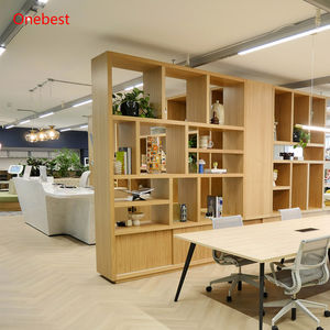 Comptoir de réception de bureau au design cubique et présentoirs, comptoir de réceptioniste en pierre Corian, modèle tendance - Product Image 3