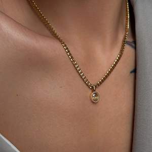 विंटेज 18k गोल्ड प्लेटेड गहने वाटरप्रूफ तिरनिश मुक्त स्टेनलेस स्टील स्टार 5a जिरकॉन पेलेंट क्यूबन चेन हार yf3635 - Product Image 5