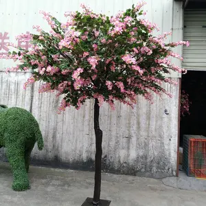 Ucuz yapay açelya çiçek ağaçları gerçek ahşap dekoratif Bougainvillaea ağacı kapalı toptan