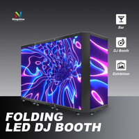 Stand de DJ portable 500*1000mm avec façade, table et écran vidéo LED P2.6 pliable pour DJ