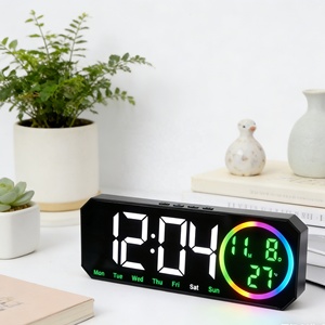 Smart Modern Digital Colorful LED <strong>Large</strong> Desk Alarm <strong>Wall</strong> <strong>Clock</strong> Calendar Date Week Display Temperature Home Office Table Bedroom - Product Image 1