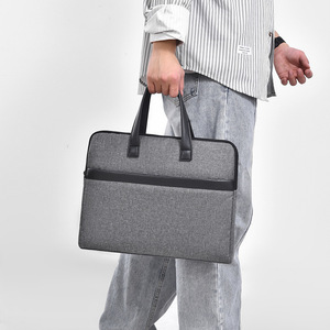 Sac pour ordinateur portable en cuir véritable, mallette d'affaires imperméable, souple, 15,6 pouces, pour hommes, en cuir Oxford de haute qualité - Product Image 6
