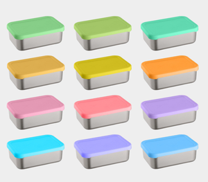 New 304 Stainless Steel Snack <b>Lunch</b> <b>Box</b> <b>Metal</b> Food Storage Container OEM Food Grade Silicone Portable <b>Lunch</b> <b>Box</b> - Product Image 3