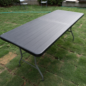 EN581 Mesa plegable moderna de 6 pies, 180 Cm, mesa de plástico negro de <span class=keywords><strong>8</strong></span> pies, ligera y duradera para hoteles, hospitales, entradas, villas - Product Image 4
