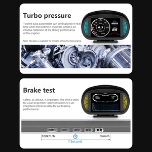<span class=keywords><strong>Car</strong></span> OBD2 Head up Display HUD Reloj GPS Velocímetro Medidor de inclinación de pendiente Alarma de exceso de velocidad Prueba de freno Turbo a bordo Probador de computadora - Product Image 3