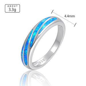 꼼꼼한 925 스털링 오팔 링 섬세한 수제 인레이 레인보우 오팔 우아함 - Product Image 6