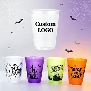 Gobelets en plastique mat personnalisés avec logo, 16 oz, pour fête, eau potable, Halloween, mariage, anniversaire - Product Image 1