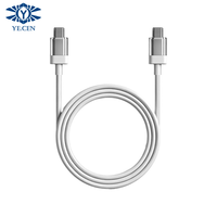 Kabel Data Pengisian Cepat 65W dengan Konektor Tipe-C Transparan, Kompatibel dengan Ponsel Apple, Huawei, dan Android