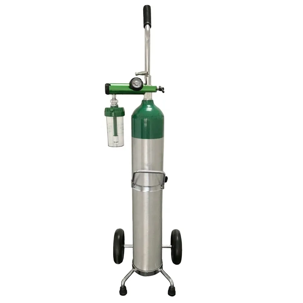 Bouteille d'oxygène en aluminium de Type médical approuvé par le DOT, 679 litres, 24cuft 10,2 lbs, avec valve de culasse CGA870 CGA540