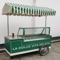 Chariot mobile de vente de crème glacée de 6 casseroles
