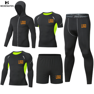 Magliette a Compressione da <span class=keywords><strong>Uomo</strong></span> per Fitness e Sport, Traspiranti e ad Asciugatura Rapida, con Logo e Collo Rotondo - Product Image 6