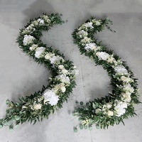 Arrangement de fleurs artificielles allée de mariage blanc jaune et vert chemin de fleurs décoration de table de mariage