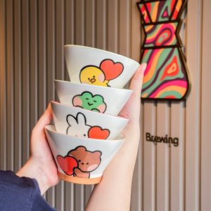 2025 bol de Douli en céramique de haute qualité sous glaçure ensemble de bol de riz ours brun pour les fêtes de Dessert de crème glacée pour enfants - Product Image 1