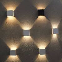Lampe murale LED d'extérieur moderne rétro IP65 étanche, carrée, à montage en surface, réglable, CRI80 3000K/4200K/6500K
